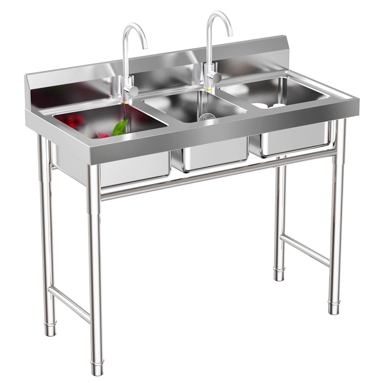 Three chamber sink